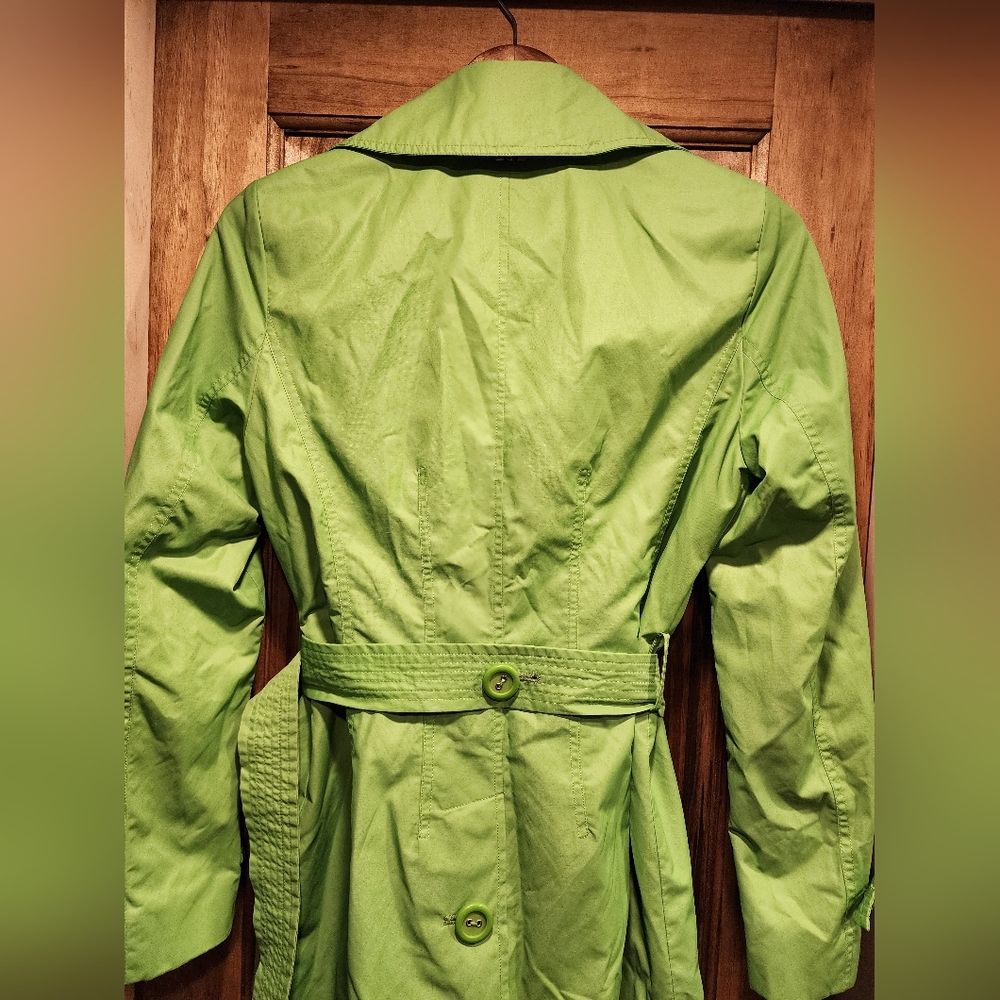 Talbots Lime Green Belted Rain Jacket - Picture 6 of 6